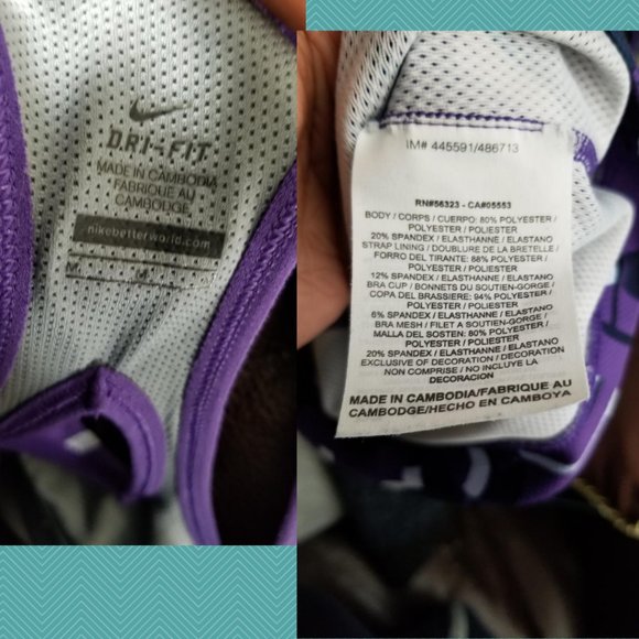 Nike Dri-Fit Livestrong Purple Printed Cutout Tank - Picture 5 of 5